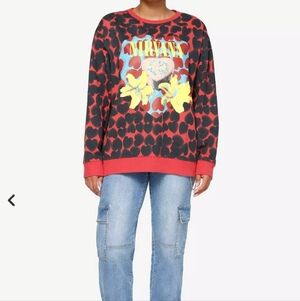 Nirvana Heart Shaped Box Faded Pullover Sweatshirt Grunge Cotton